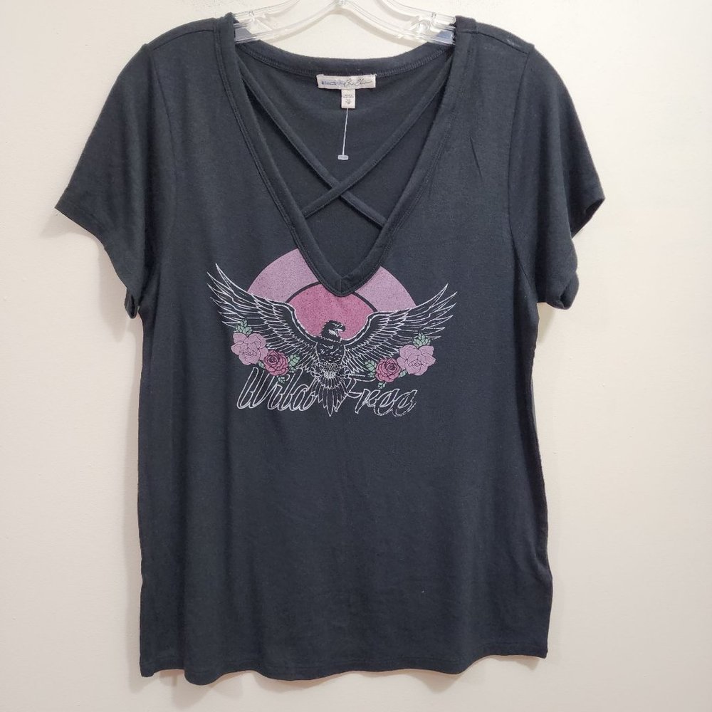 Express NWOT wild free eagle and floral graphic cutout front woman's size XS